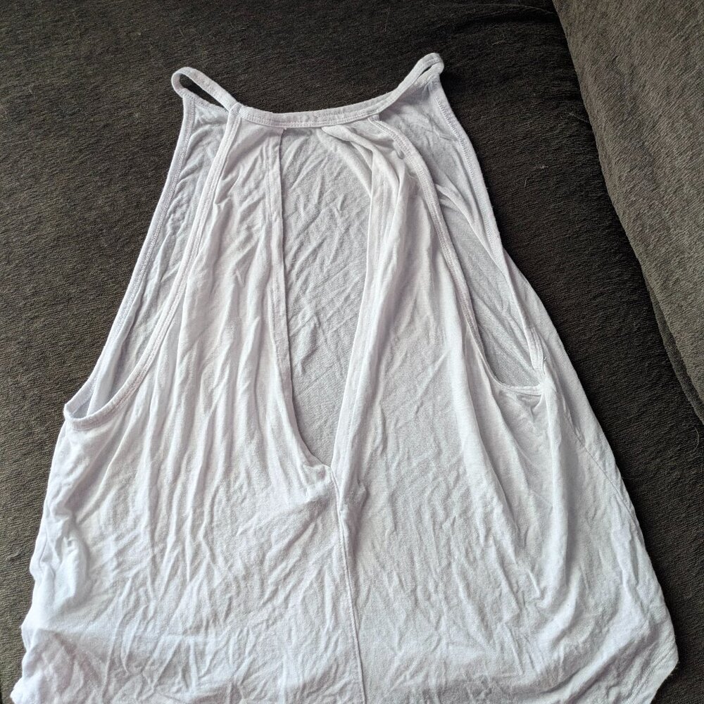 prAna Womens Foundation Slit Back Tank - White - Size M - Picture 4 of 5